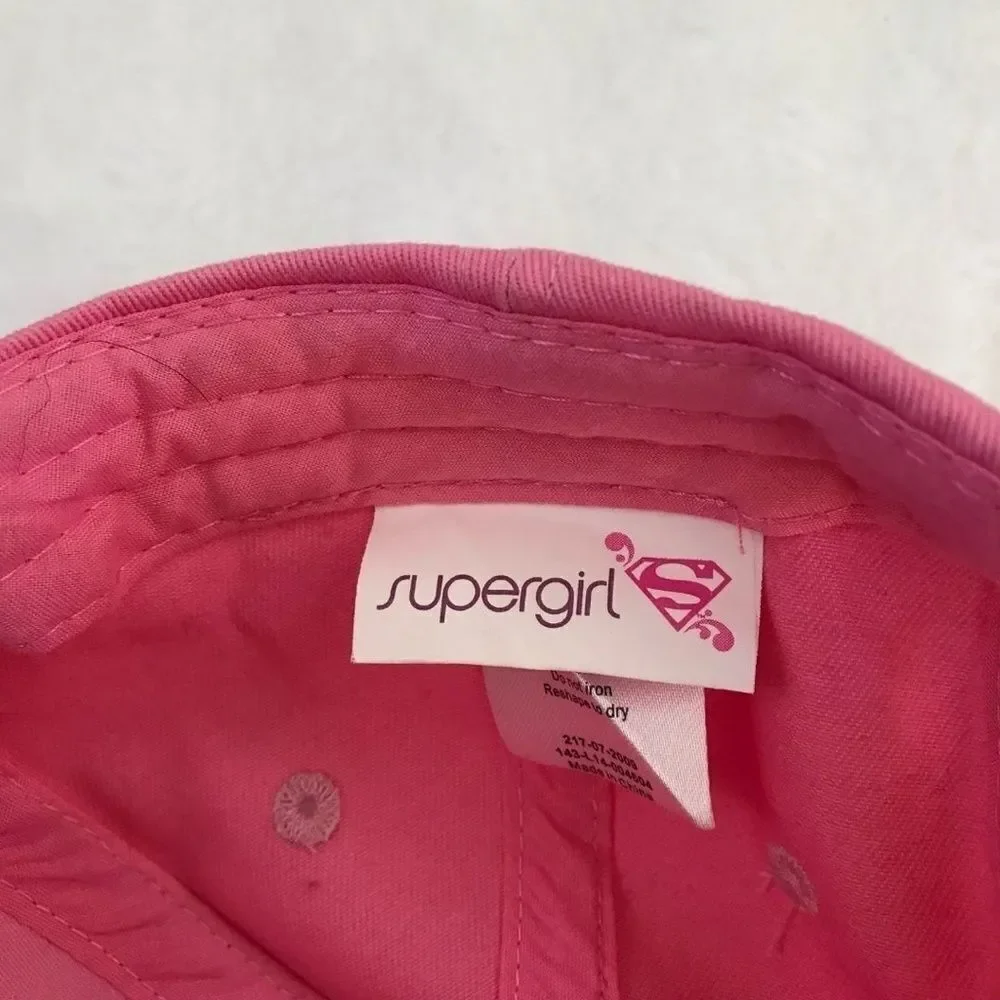 Supergirl pink sparkle ball cap‎